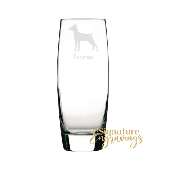 Personalised Miniature Pinscher Hi-Ball Glass