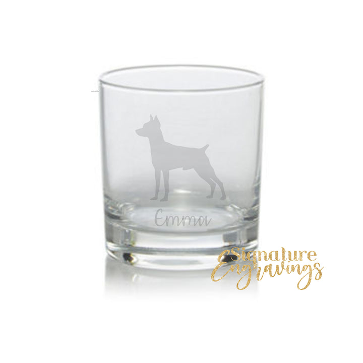 Personalised Miniature Pinscher Whisky Glass