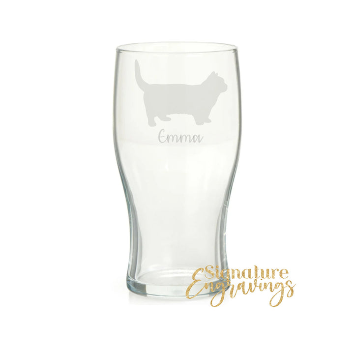 Personalised Munchkin Cat Pint Glass