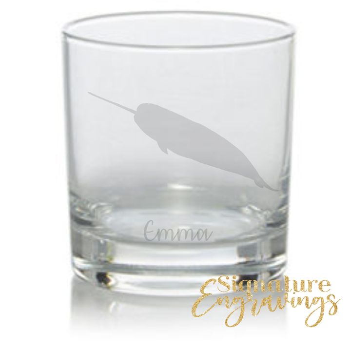 Personalised Narwhal Whisky Glass