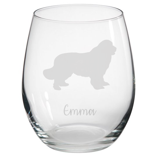 Personalised Newfoundland Stemless Glass