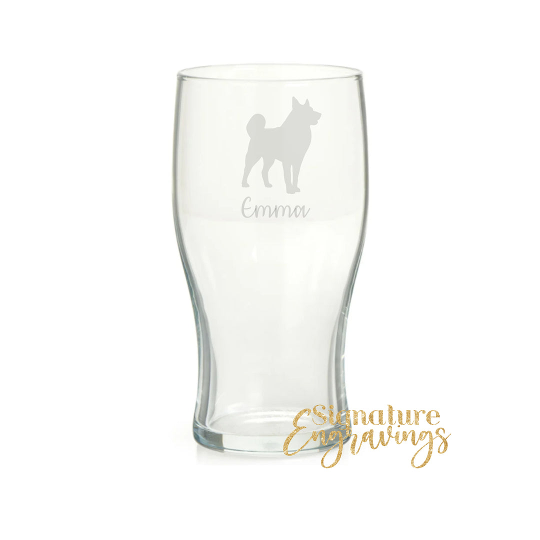 Personalised Norwegian Elkhound Pint Glass