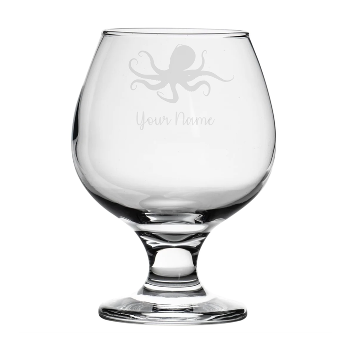 Personalised Octopus Brandy Snifter Glass