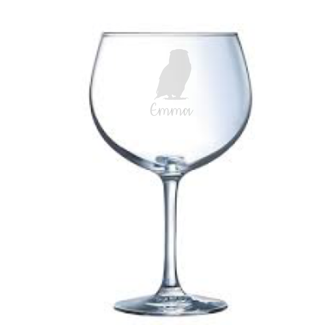 Personalised Owl Gin Glass