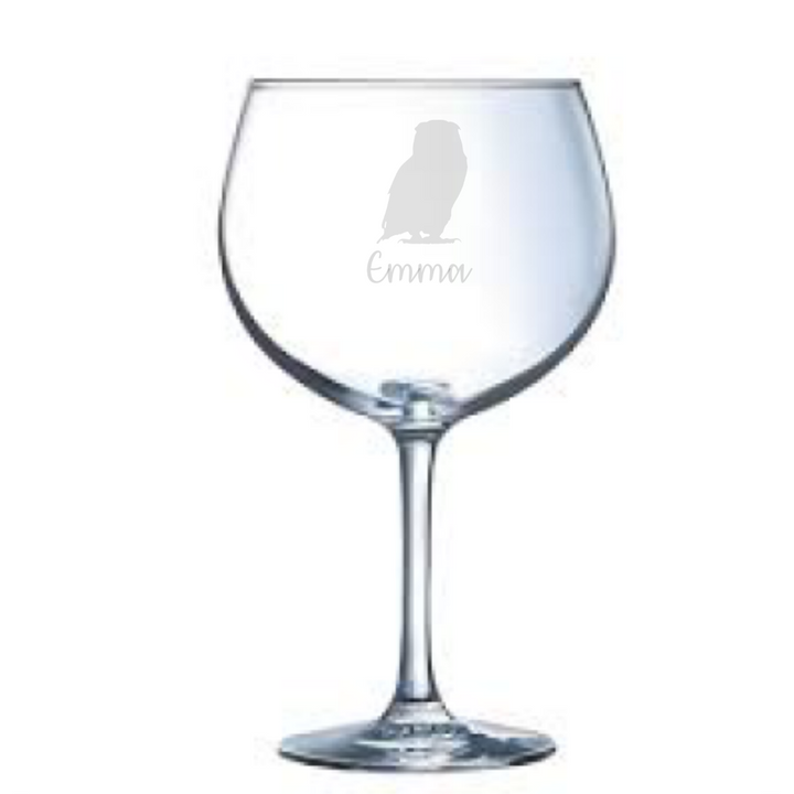 Personalised Owl Gin Glass