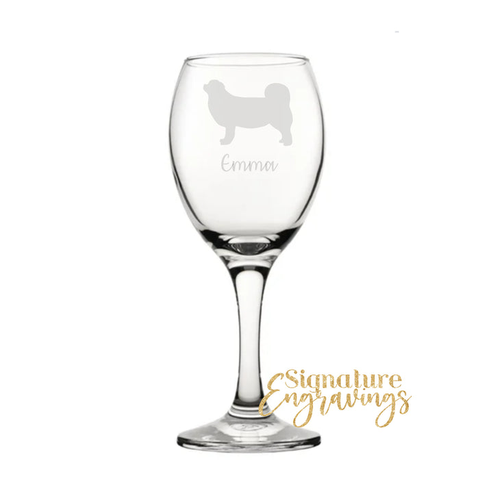 Personalised Pekingese Wine Glass