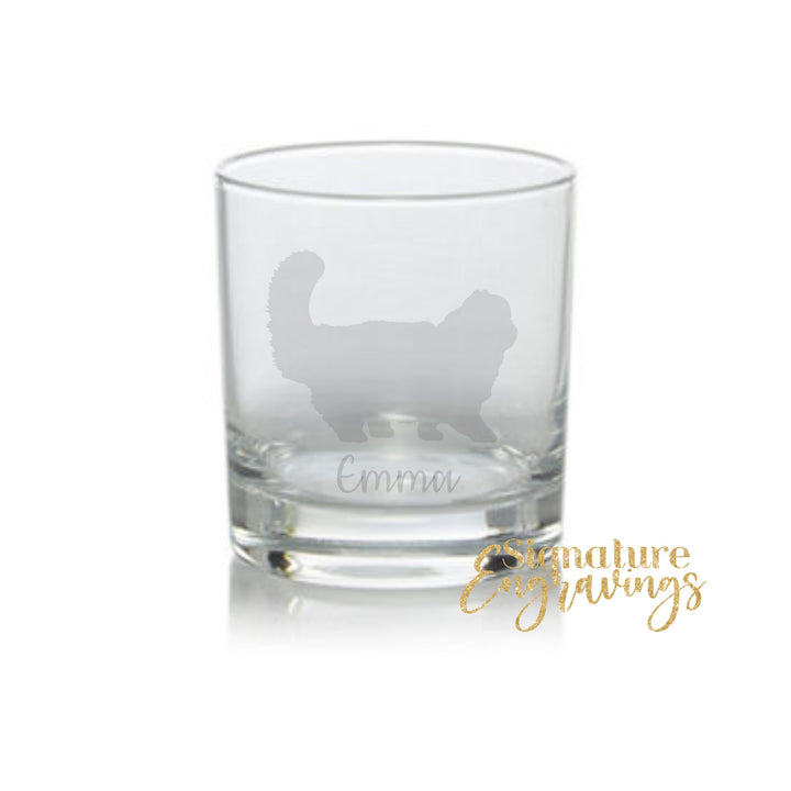 Personalised Persian Cat Whisky Glass