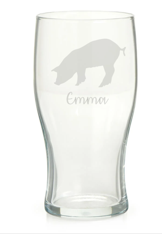 Personalised Pig Pint Glass