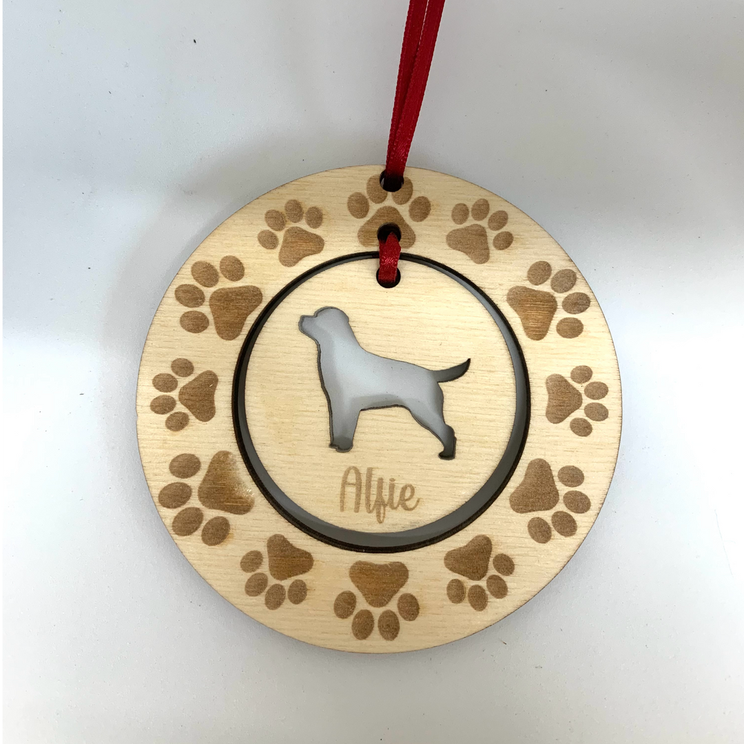 Personalised Rottweiler Hanging Decoration ~ Paw Wreath