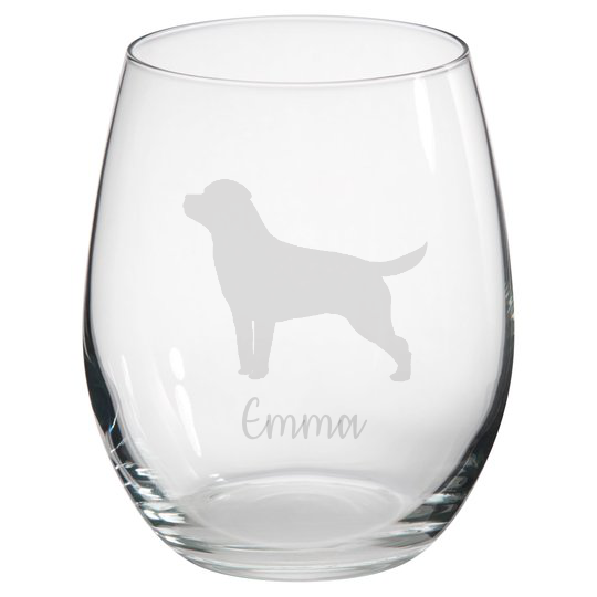 Personalised Rottweiler Stemless Glass