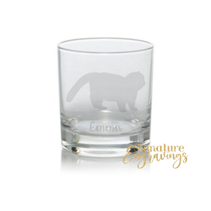 Personalised Longhair Siamese Cat Whisky Glass