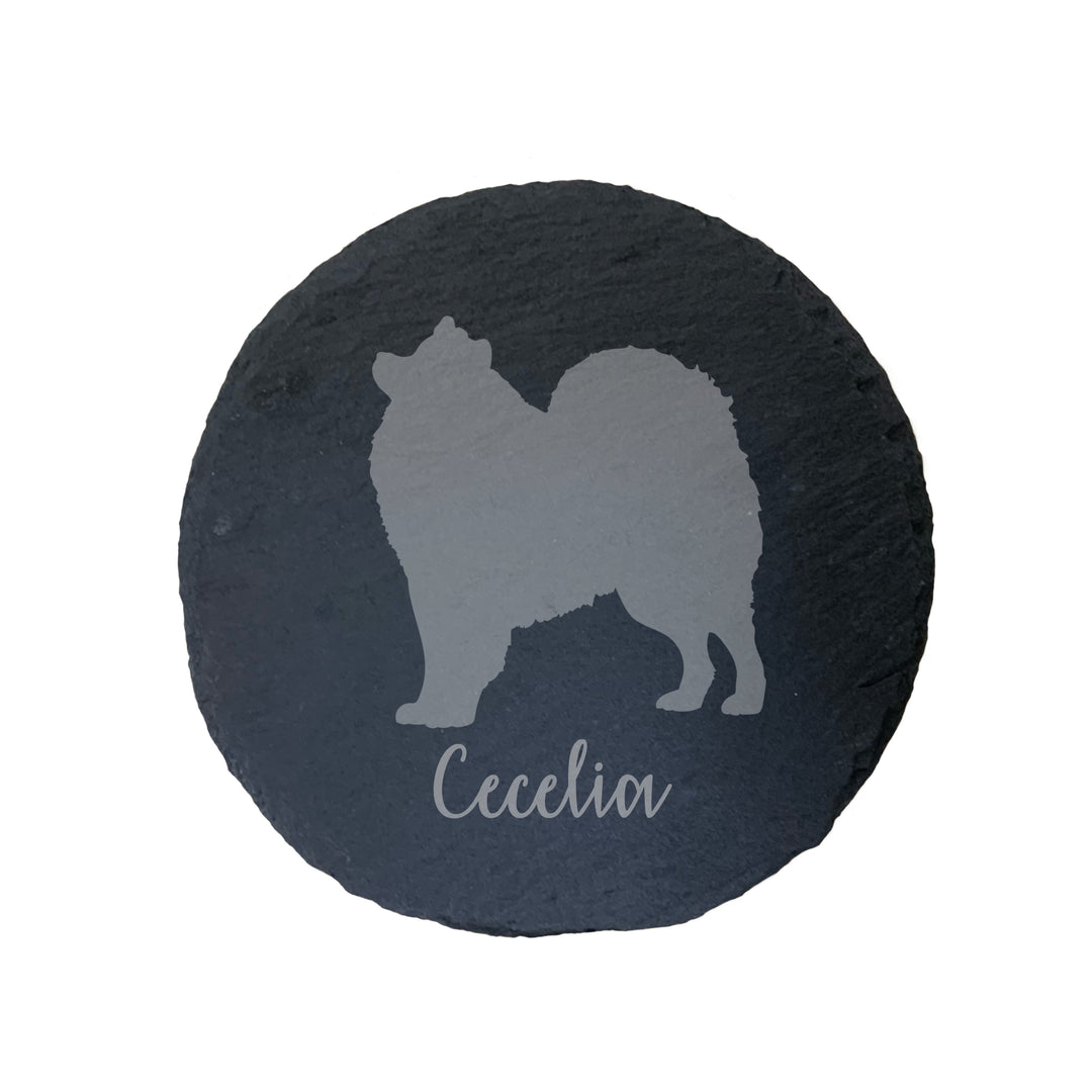 Personalised Samoyed Slate Coaster