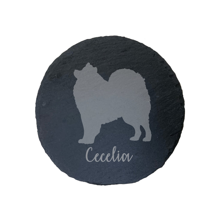 Personalised Samoyed Slate Coaster