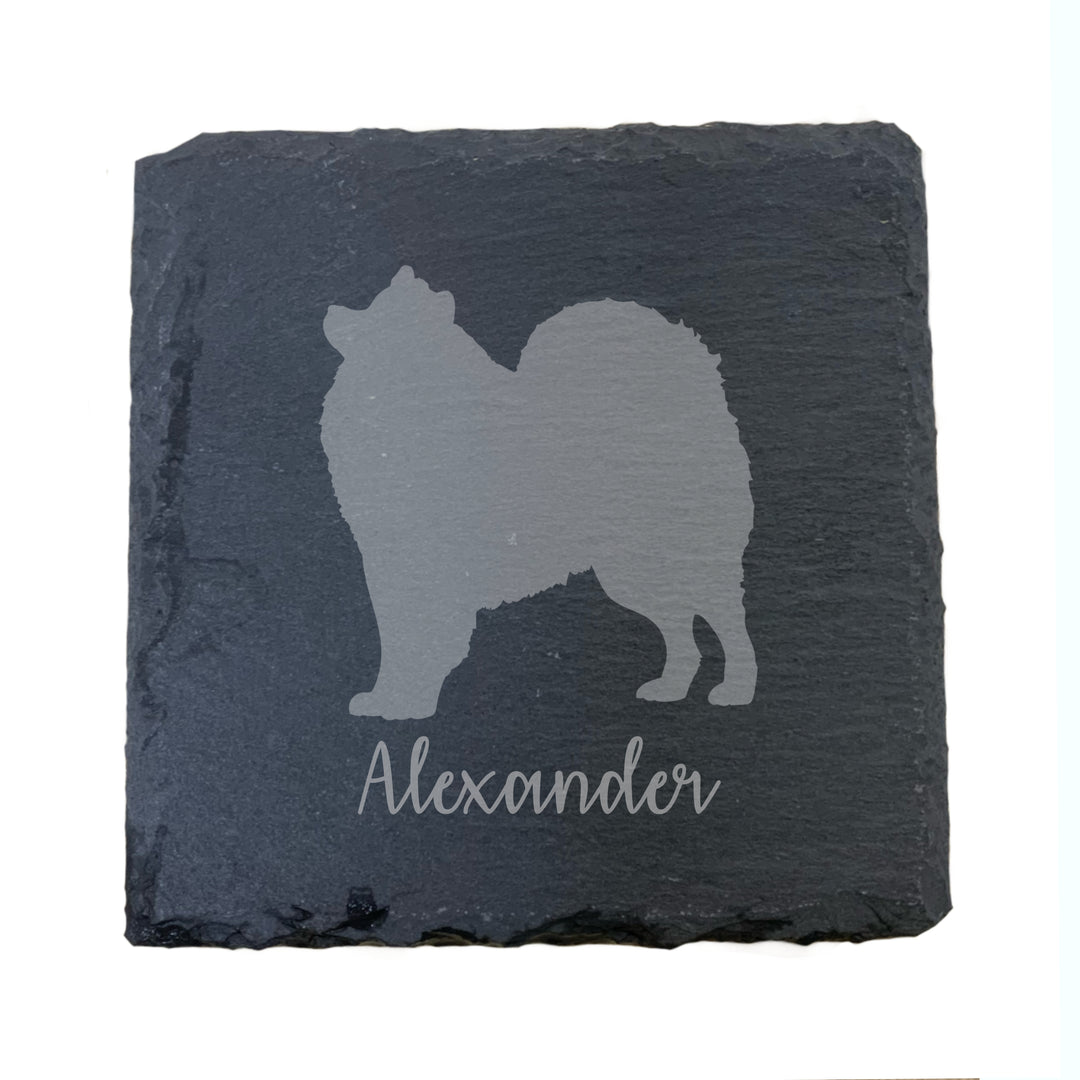 Personalised Samoyed Slate Coaster