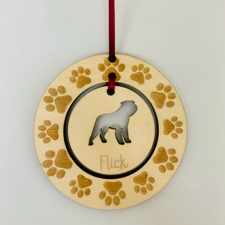 Personalised Schnauzer Hanging Decoration ~ Paw Wreath