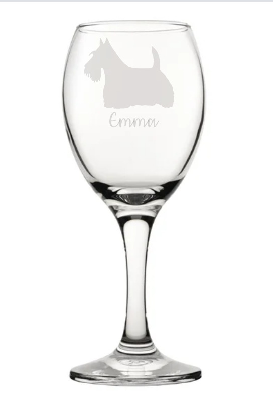 Personalised Scottish Terrier 'Scottie' Wine Glass