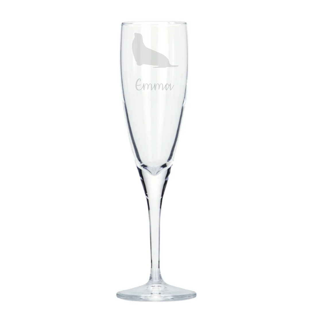 Personalised Seal Champagne Glass