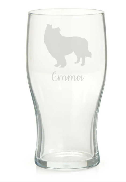 Personalised Sheepdog Pint Glass