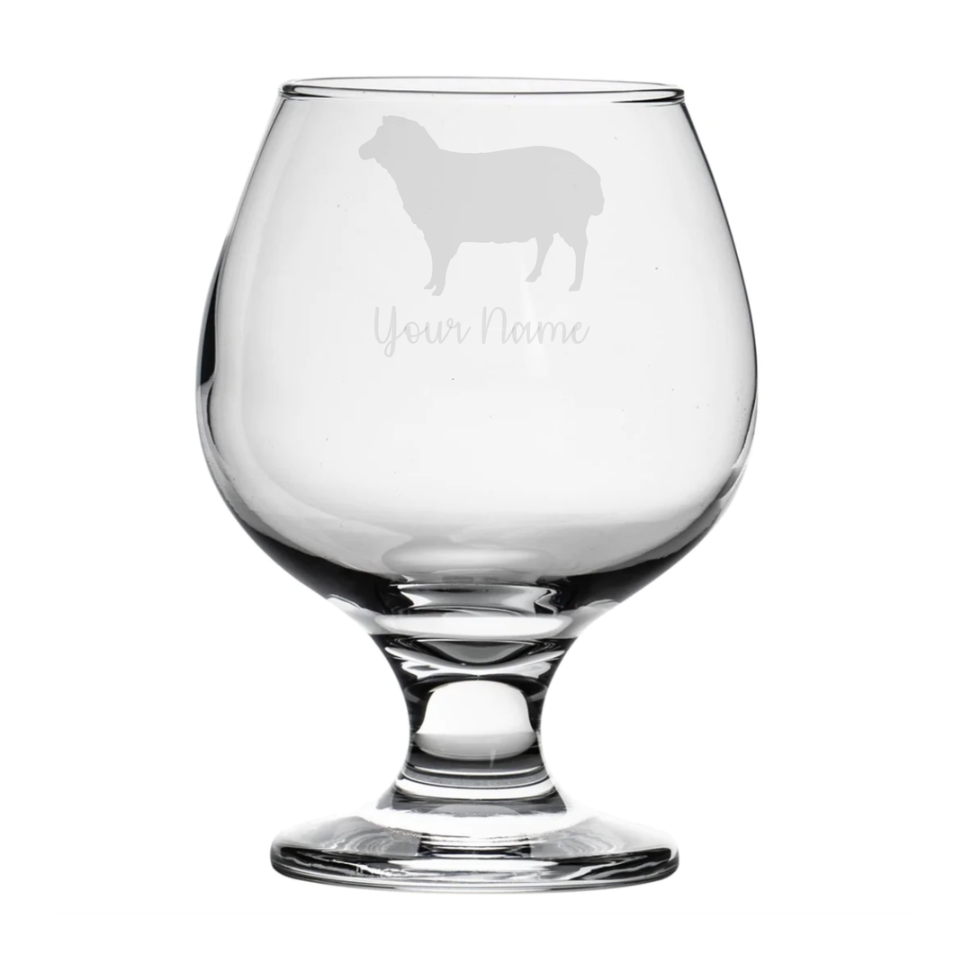 Personalised Sheep Brandy Snifter Glass