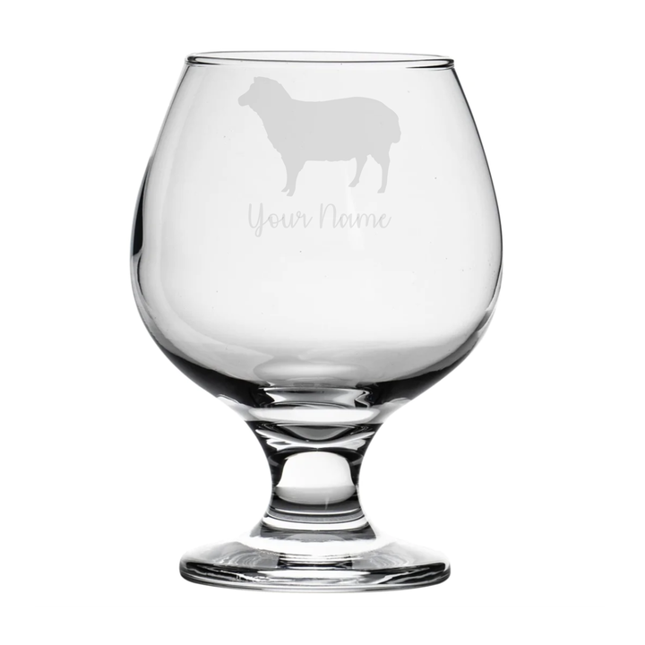 Personalised Sheep Brandy Snifter Glass