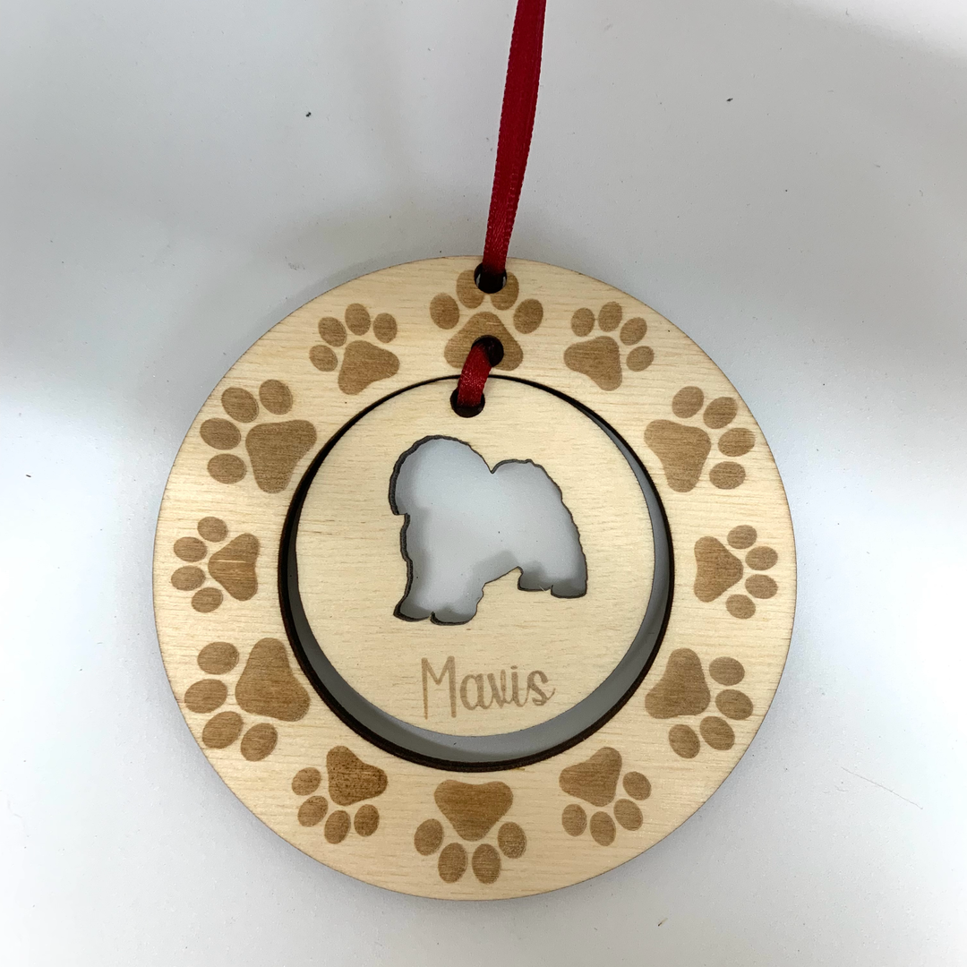 Personalised Shih Tzu Hanging Decoration ~ Paw Wreath