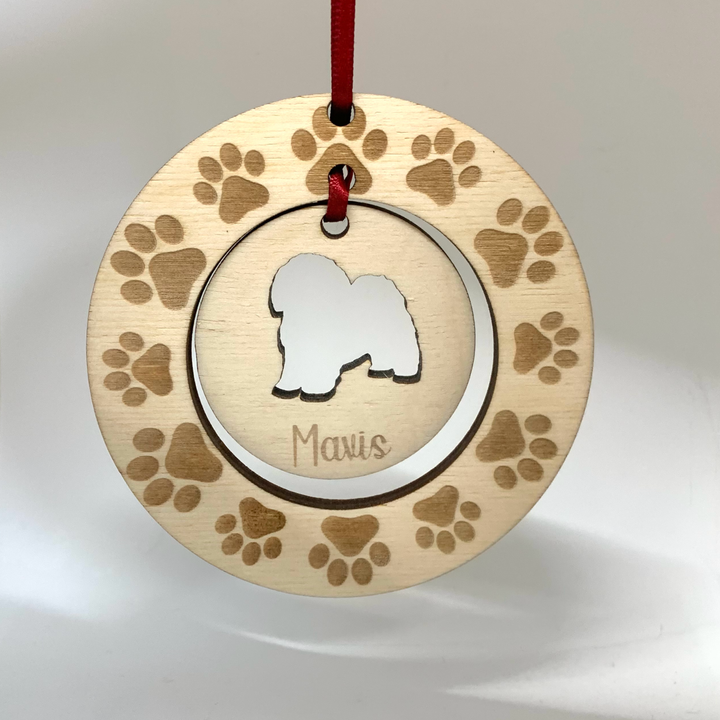 Personalised Shih Tzu Hanging Decoration ~ Paw Wreath