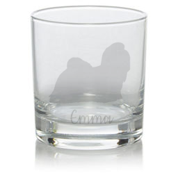 Personalised Longhair Shih Tzu Whisky Glass