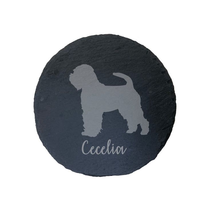 Personalised Soft Coated Wheaten Terrier Slate Coaster