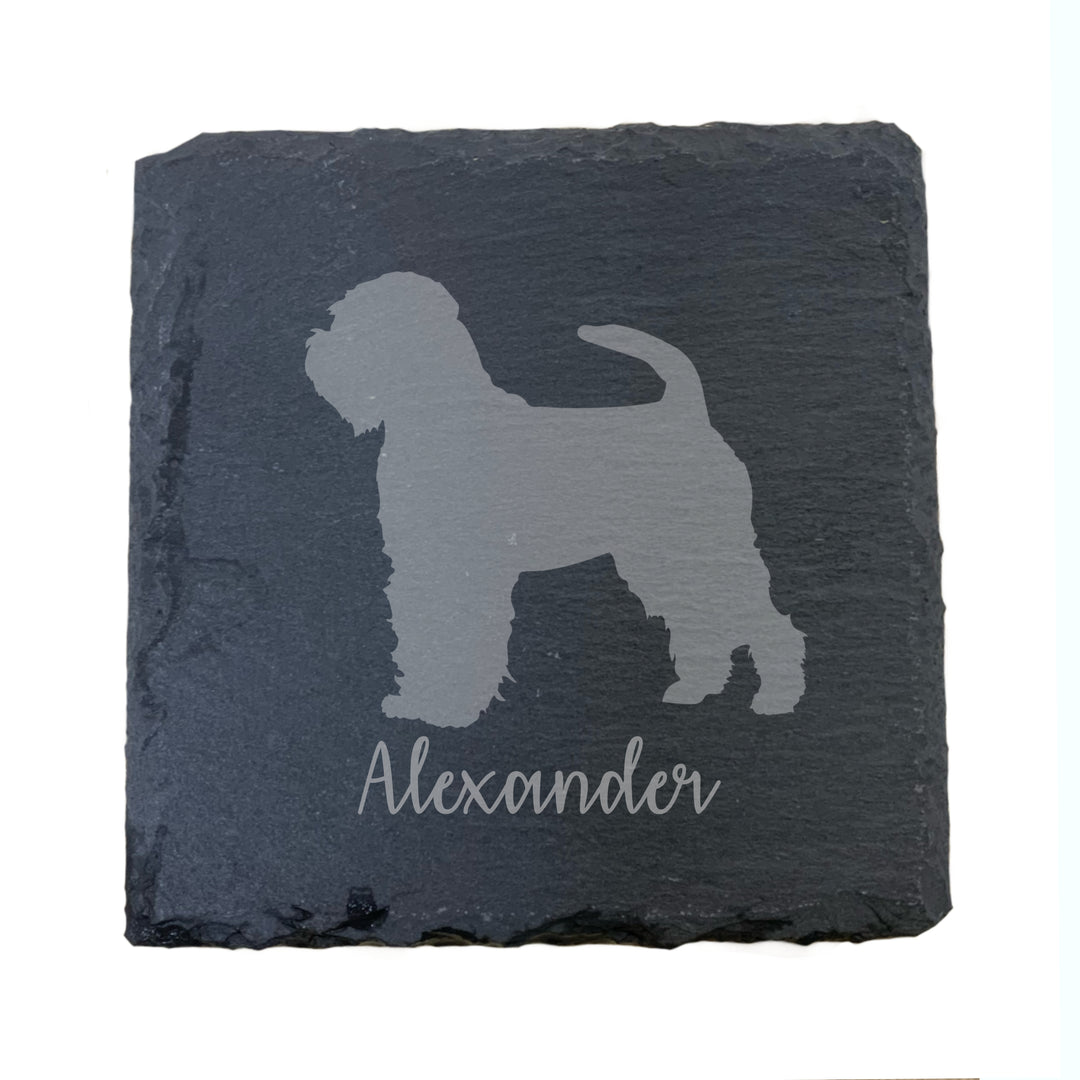 Personalised Soft Coated Wheaten Terrier Slate Coaster
