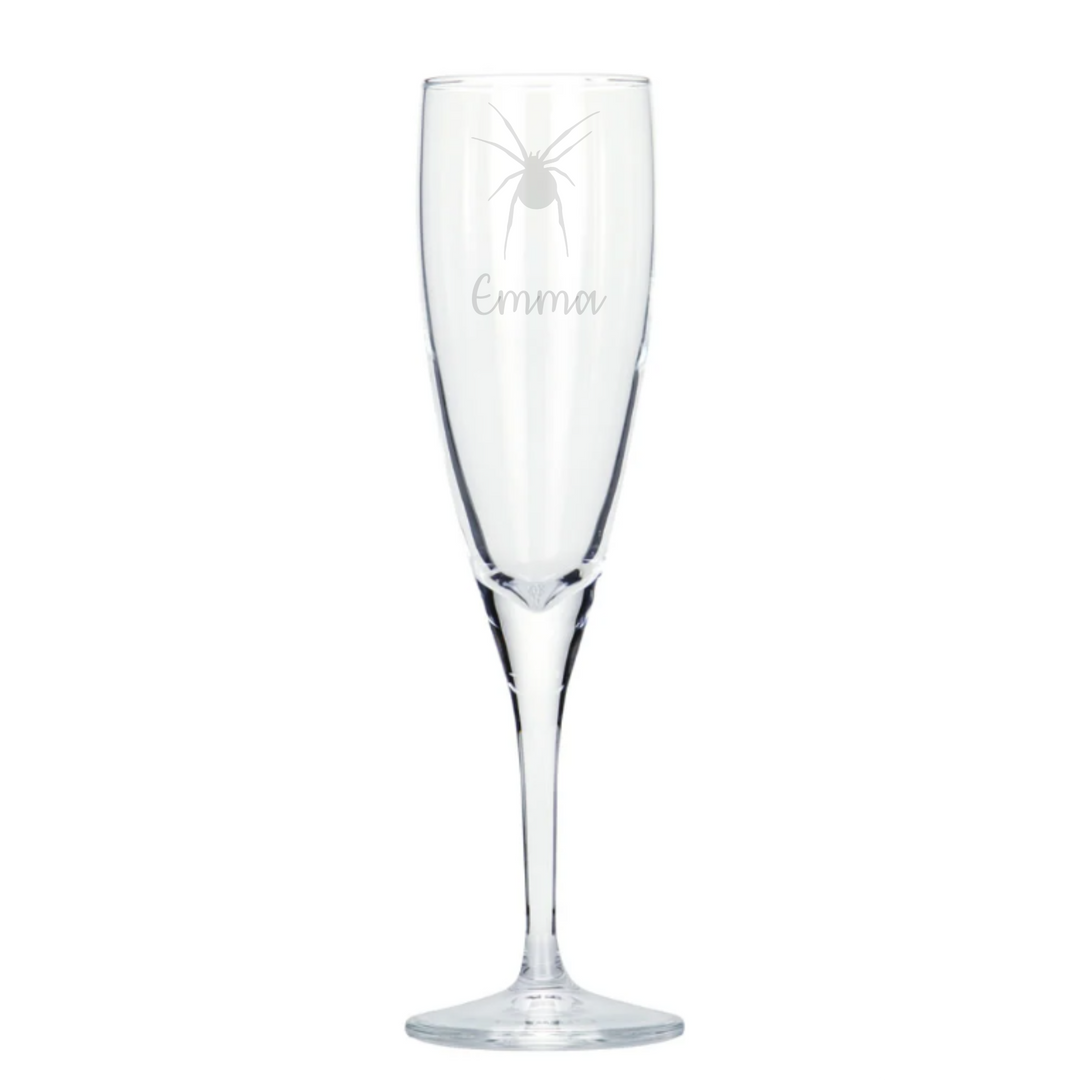 Personalised Spider Champagne Glass