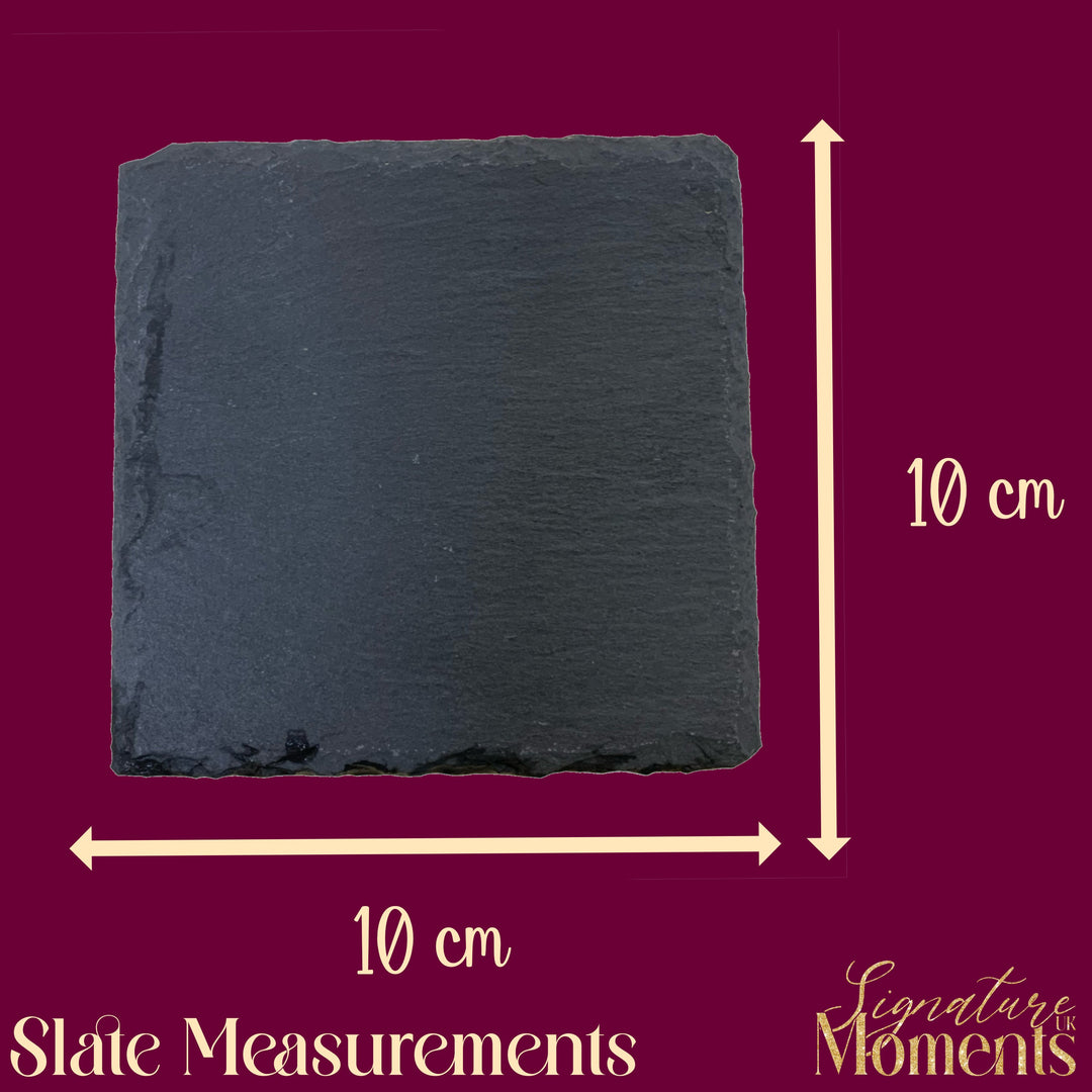 Personalised Adult Pug Slate Coaster
