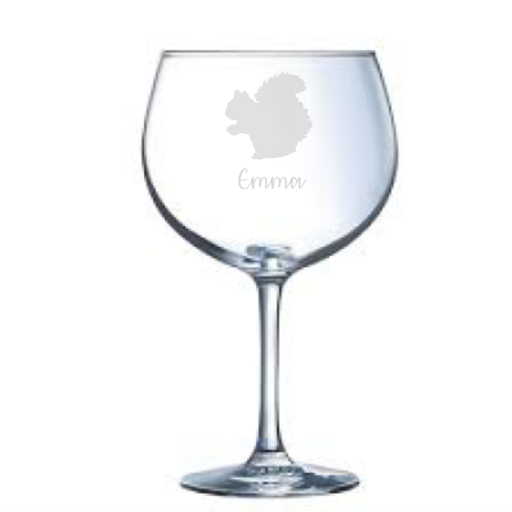 Personalised Squirrel Gin Glass