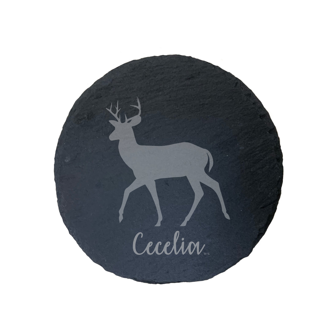 Personalised Stag Slate Coaster