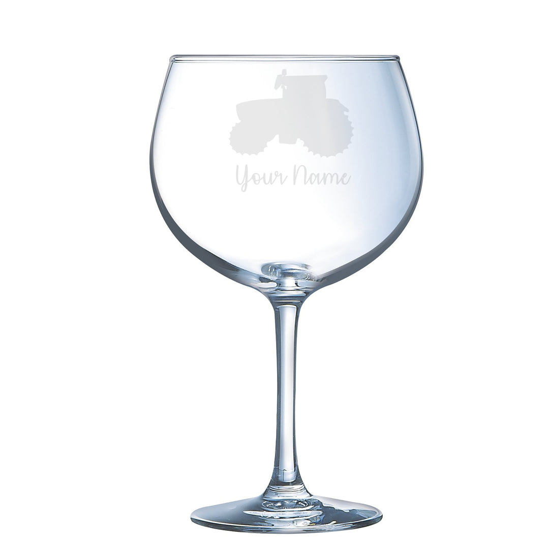 Personalised Tractor Gin Glass