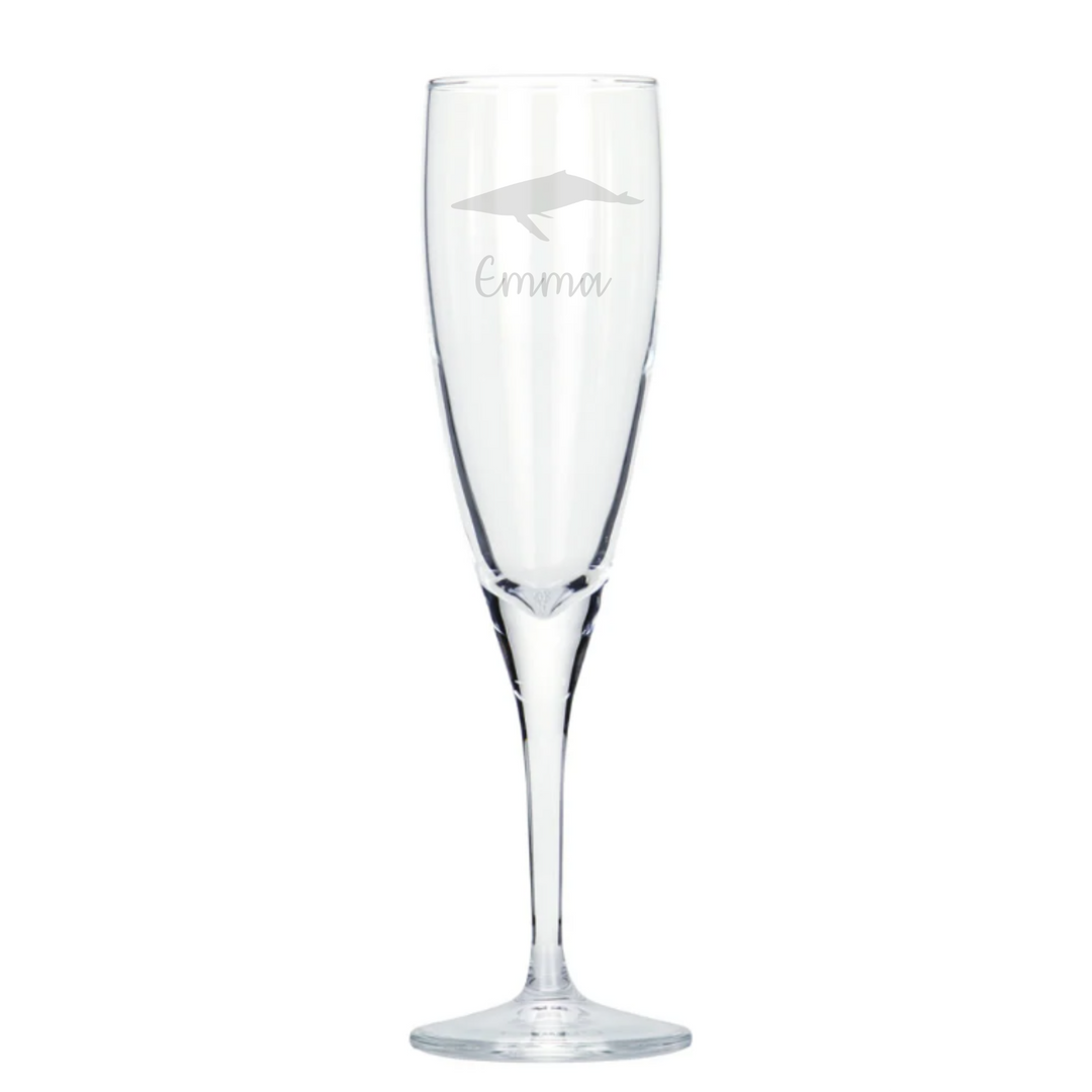 Personalised Whale Champagne Glass