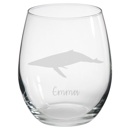 Personalised Whale Stemless Glass