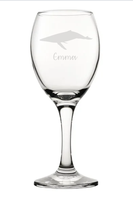 Personalised Whale Wine Glass